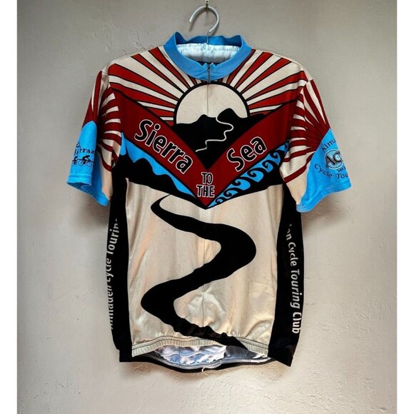 Voler Men's 3/4 Zip Short Sleeve Sierra to the Sea Cycling Jersey Medium Multi - Picture 1 of 8
